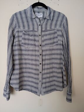 Derek Lam 10 Crosby Denim Stripe 100% Cotton Shirt Size Medium
